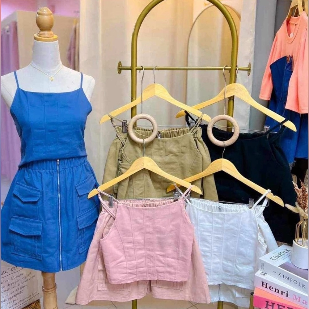 01: Eunice Cargo Skirt Set in Tan